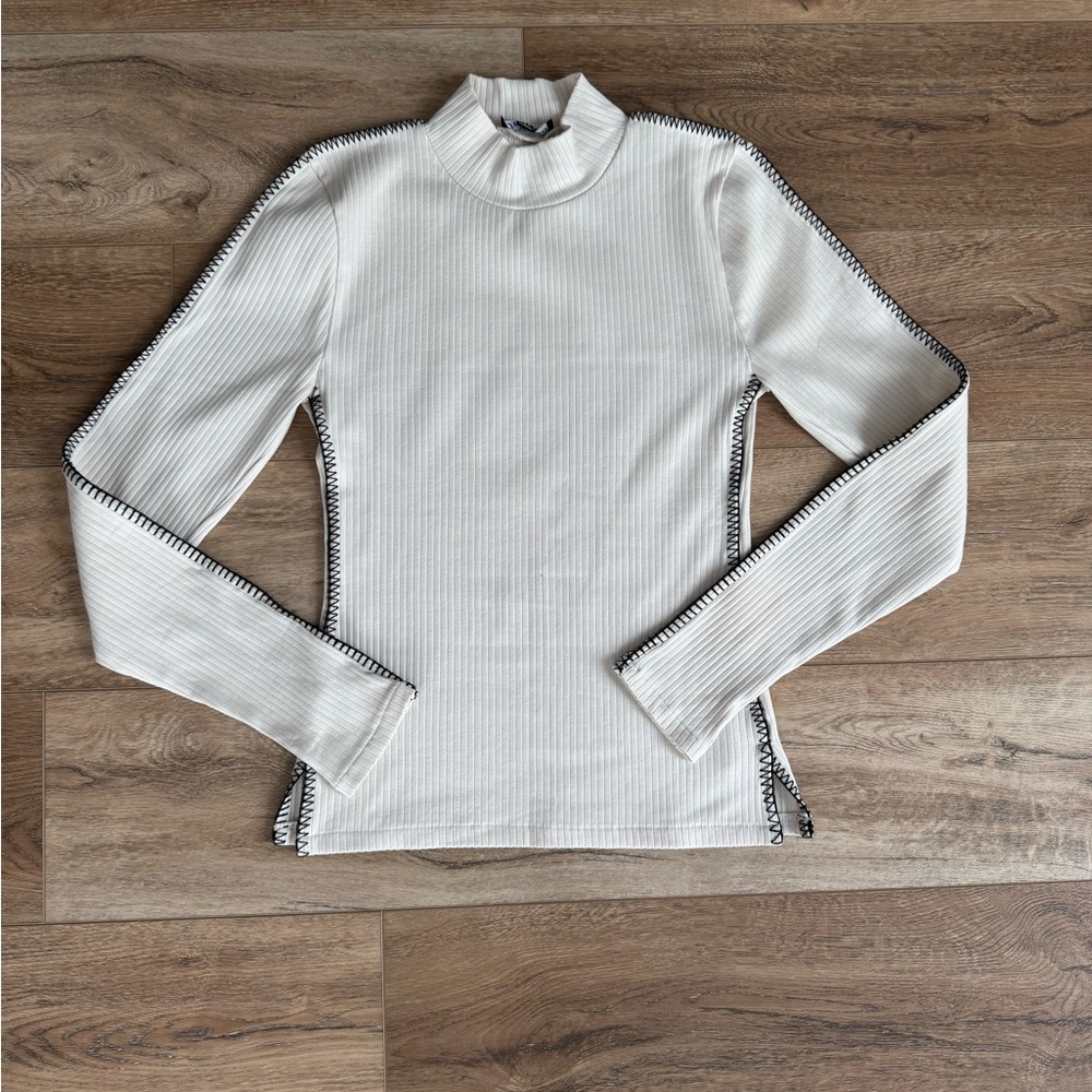 J Crew Premium Rib Turtleneck with Whipstitch Detail